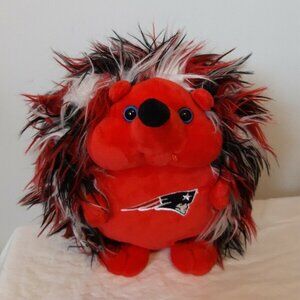 NEW England Patriots Scruffy hedgehog red blue furry stuffed toy